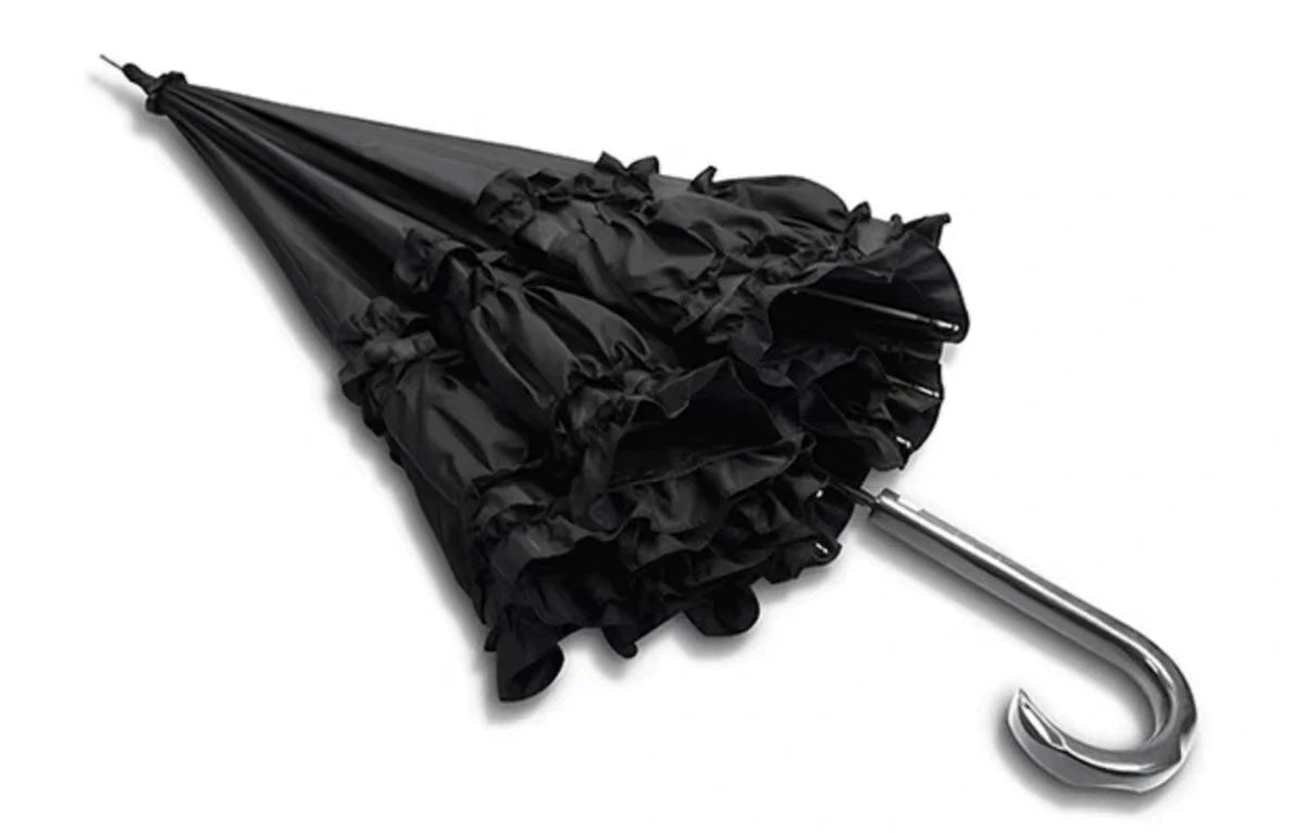 Independent Brand - Lace Parasol Collection - Ruffled Lace Parasol with Decorative Handle