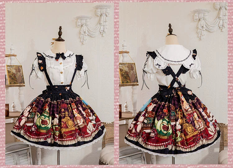 OCELOT - Crown Bear - Kawaii Lolita SK Daily Chiffon Skirt