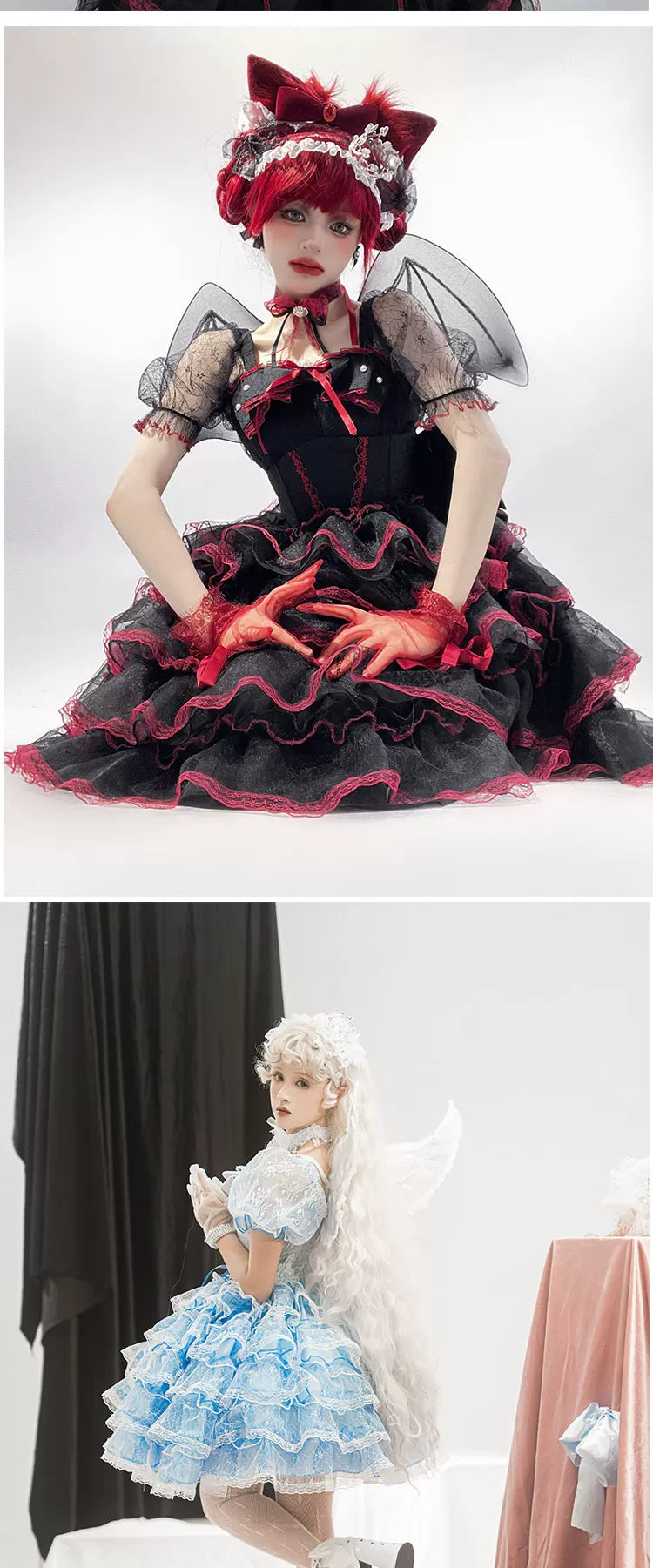 Daydream Whispers - 13th District - Lolita skirt with layered ruffles