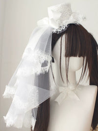Deer Girl Handmade - Sparrow Feather - White Veil Headwear and Accessory Selection - Small hat + veil