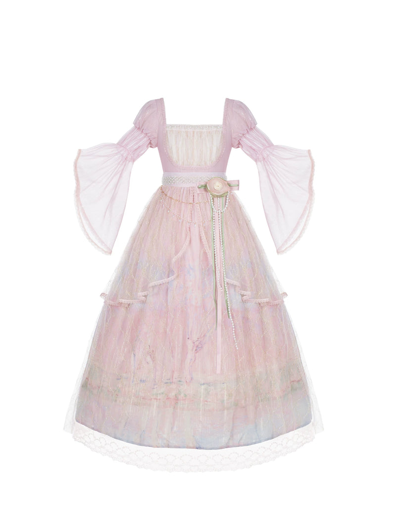 With PUJI - Giverny Spring - Lolita Dress Collection, High-waist Silhouette & Full Skirt detail view 5
