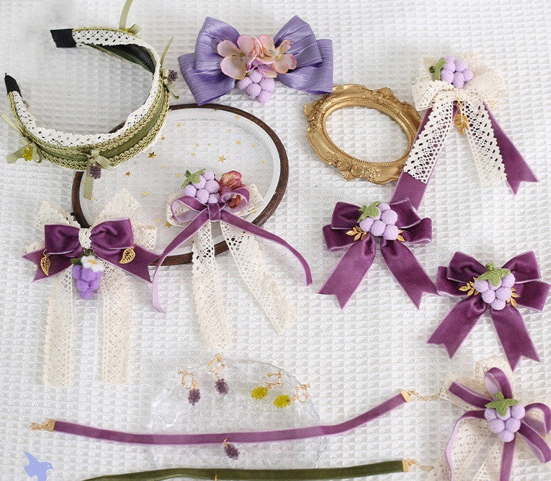 Xiaogui - Grapery Lolita Earring Necklace - Lolita Accessory Headwear