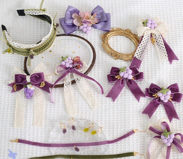 Xiaogui - Grapery Lolita Earring Necklace - Lolita Accessory Headwear