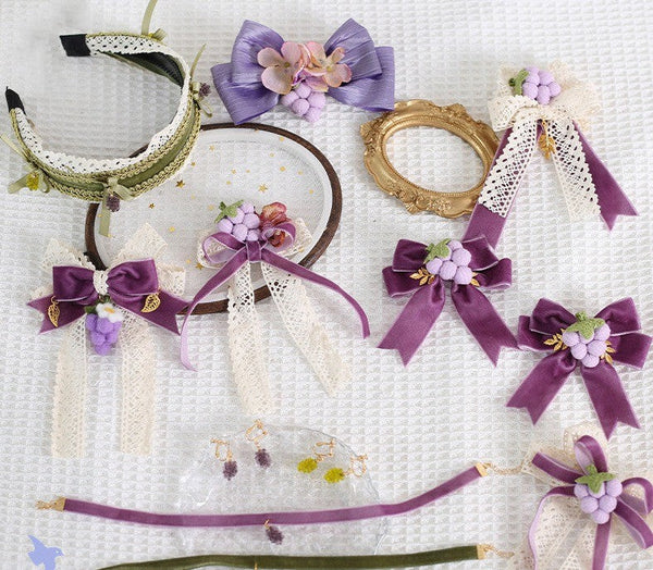 Xiaogui - Grapery Lolita Earring Necklace - Lolita Accessory Headwear