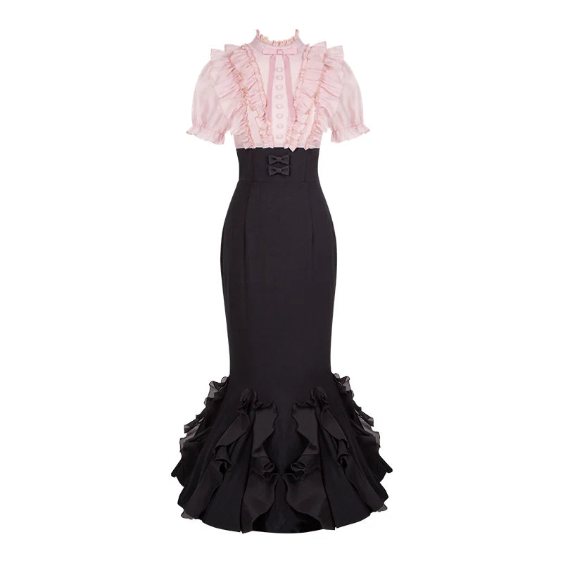 With PUJI - Miss Laura: Short-sleeve Mermaid - Lolita OP Dress, Boned Bodice Detail detail view 8