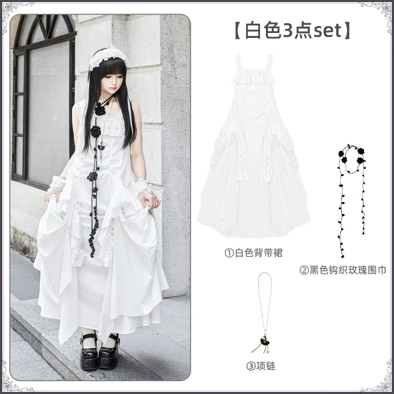 With PUJI - Dream - Lolita OP Dress, Adjustable Straps & Pockets detail view 10