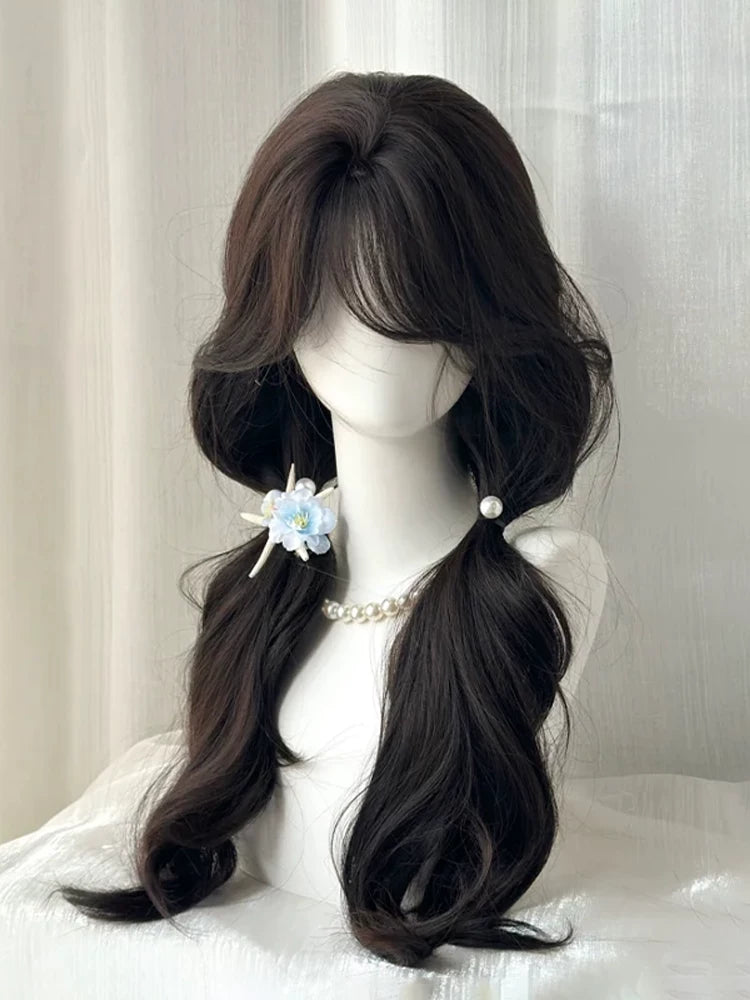 Kunkun Fish long black tea wavy wig - view 3