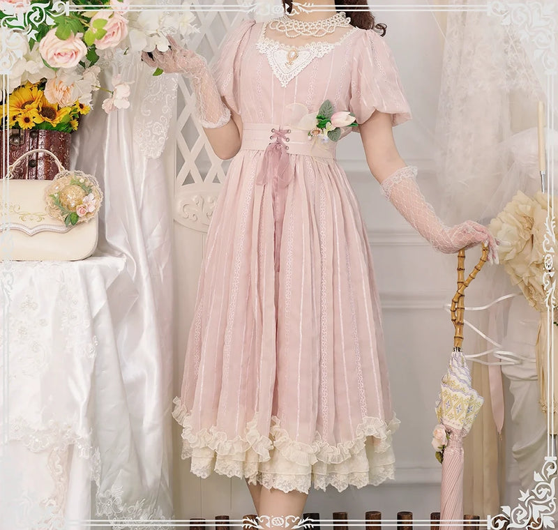 Miss Point - Tulip - Classic Lolita OP Dress Short Sleeve Dress Multicolors