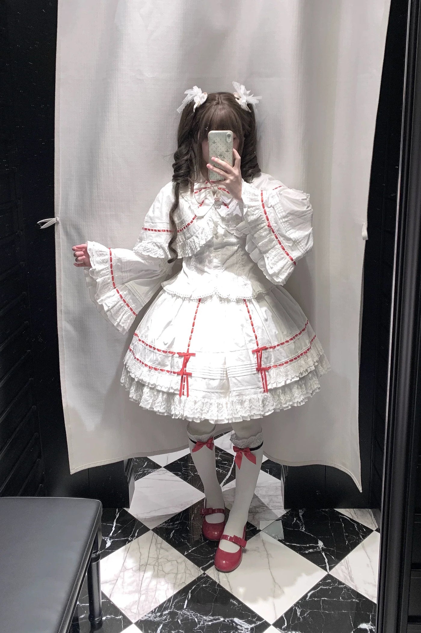 AerialCat - Praying Snowfall - Old School Lolita Skirt Suit Cape Princess Sleeve Shirt