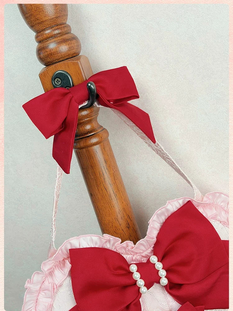 Alice Girl - Sweetheart Petal - Color Block Sweet Lolita KC, Heart-shaped Bag