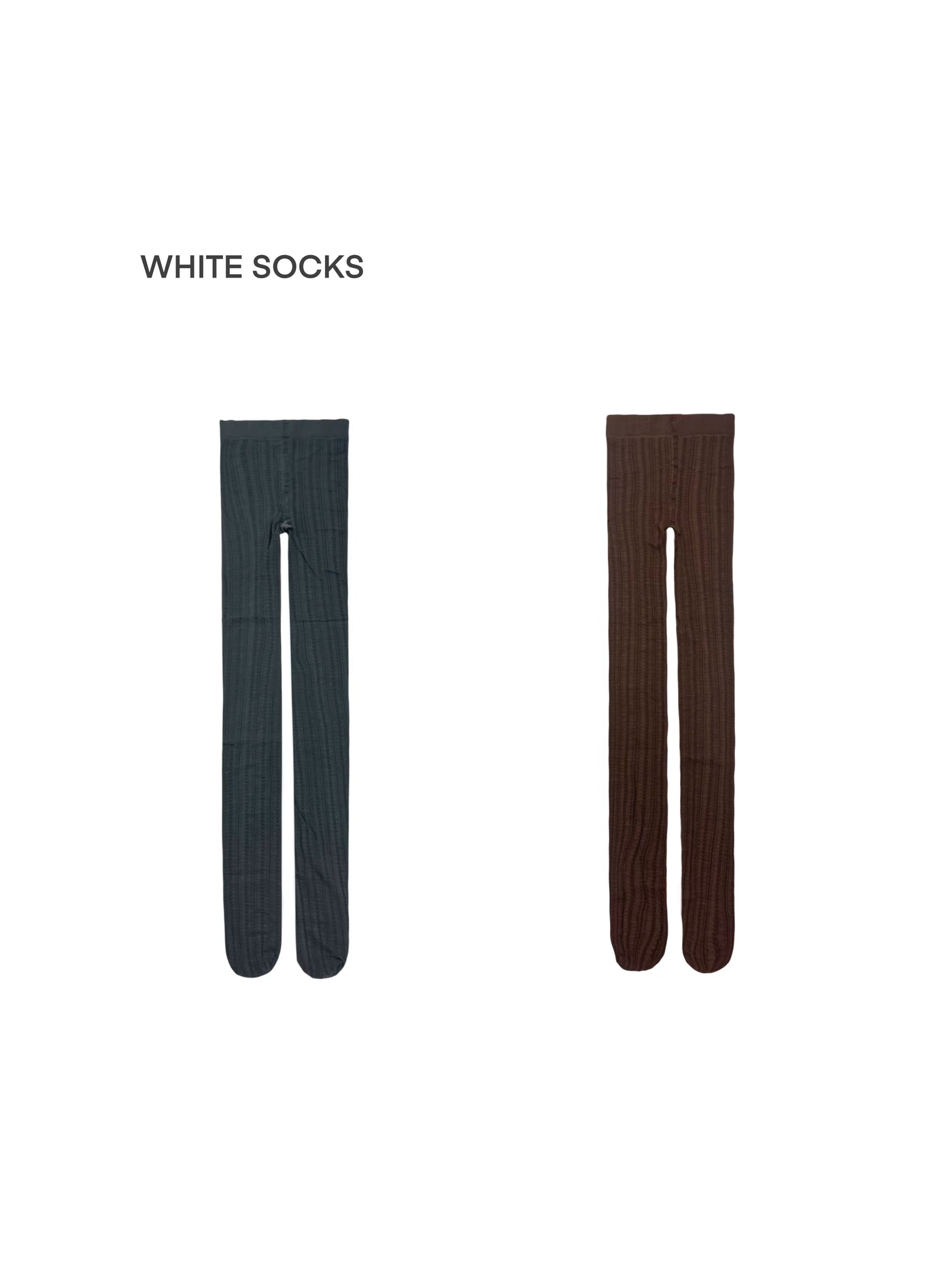 White Socks - British Heart Jacquard - Patterned tights with a vertical heart motif.