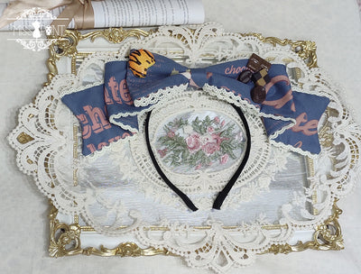 Chocolate Daily Lolita Bow KC Brooch denim blue KC