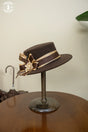 Brown large hat - brown bow tie