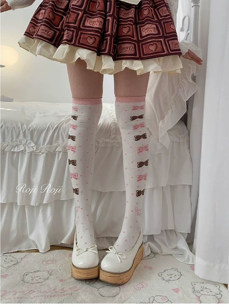 Roji Roji - Winter Lolita Thigh High Socks Slim - Leg Socks Socks