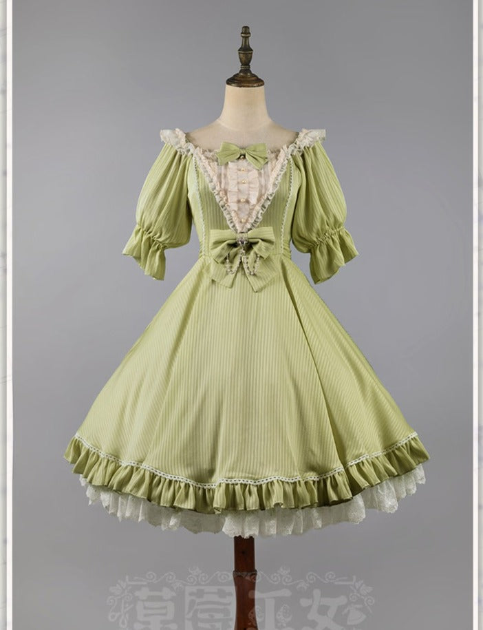 Strawberry Witch - Midsummer Star - Silver Foil Printing Lolita OP Dress
