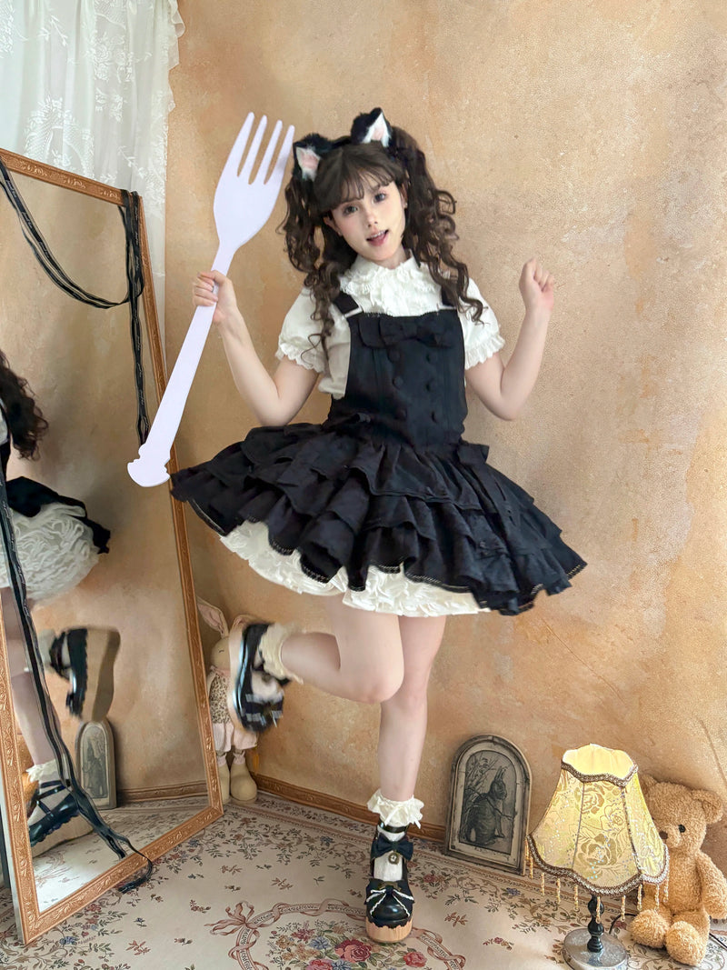 White Tea Story - Mianmian Ice - Three-tier 100% cotton lolita jumper