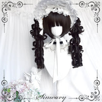 Sinwavy - Mille-Feuille - black retro Roman curl twin ponytail wig - Natural black — short hair and ponytail set