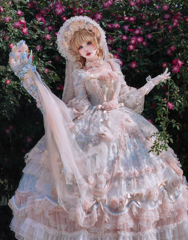 Maoxi Xiaoxiannu Lolita - Rose Banquet - One-piece lolita dress