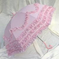 Independent Brand - Light Dance Lace Bridal Lolita Parasol - Light Dance lace - pink - transparent UV layer - decorative handle