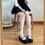 White socks, black bow / One Size