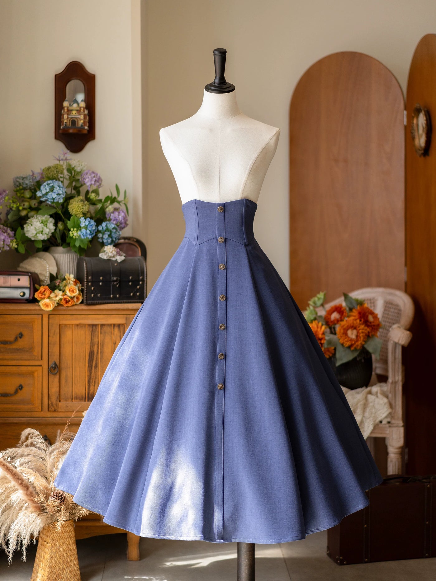 Forest Wardrobe - Forest Revelation - Classic Lolita Fishbone Long Skirt, Side Pockets
