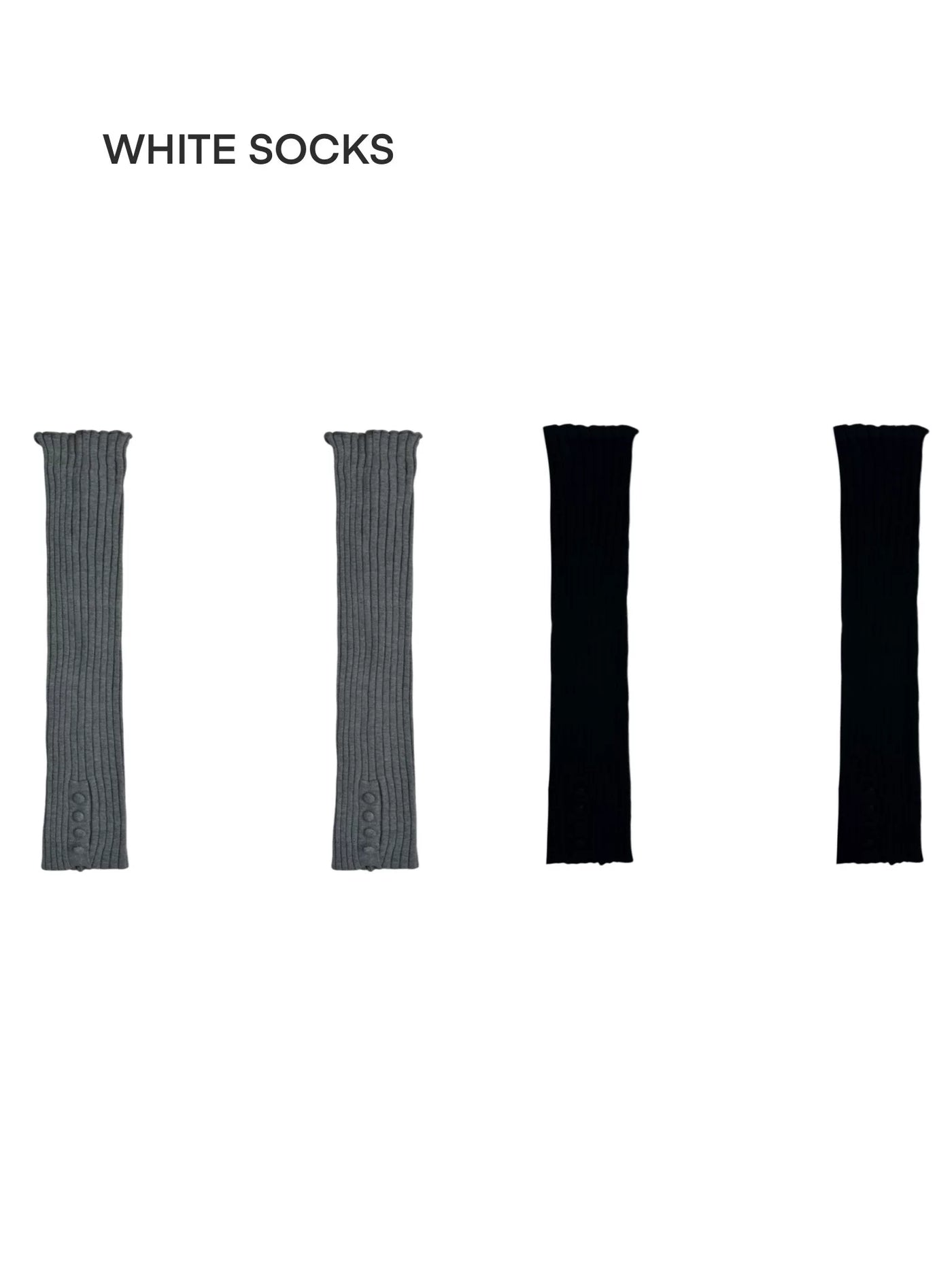 White Socks - Ballet Tie - 60 cm knit calf socks with long tie details