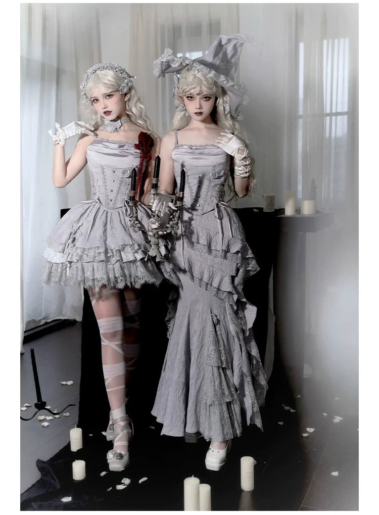 With PUJI - Twilight - Gothic Witch Lolita SK Suit Bodice Mermaid Dress