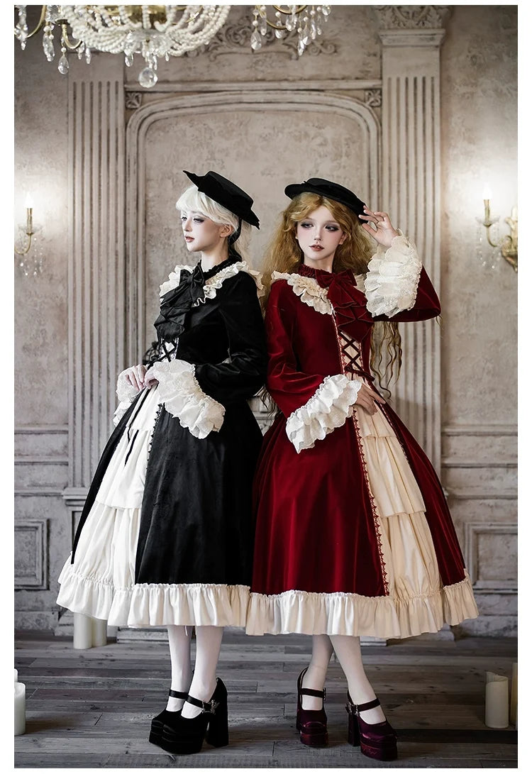 With PUJI - The Nutcracker - Winter Classic Lolita OP Dress, Front Opening
