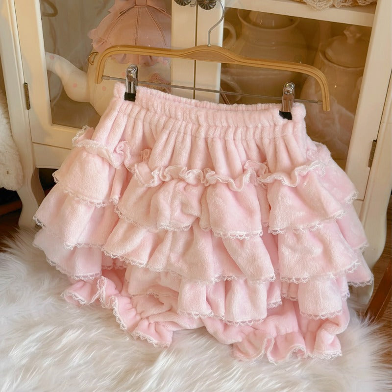 Winter Lolita Bloomer Sweet Cake Leggings One Size Pink (plush fabric)