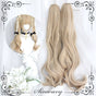 Pearl beige - long curly ponytails (ponytails only, pair)