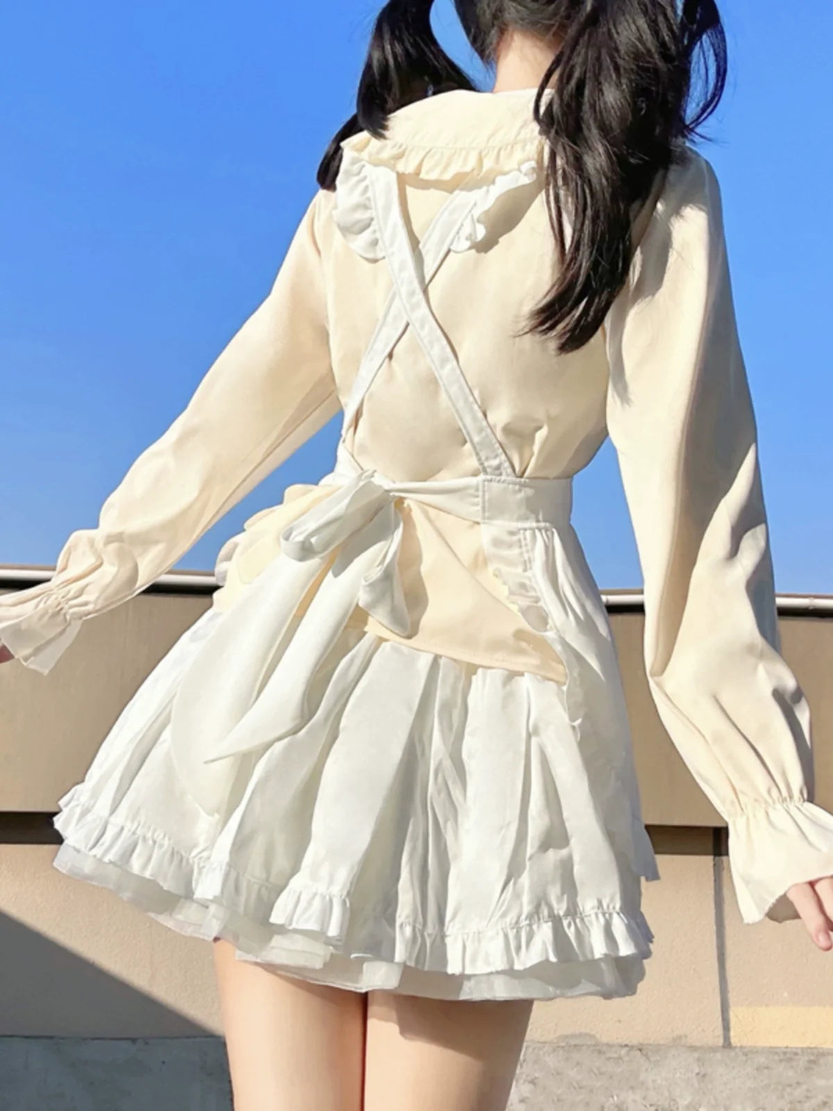 Niu Niu - Plus Size Lolita Shirt Long Sleeve - Doll Collar Blouse Innerwear