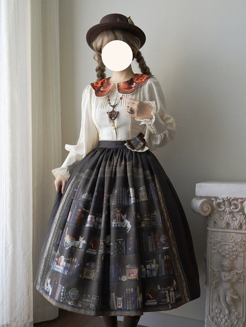 Miss Point - German Bookshelf - Classic Lolita SK, Detachable Suspenders