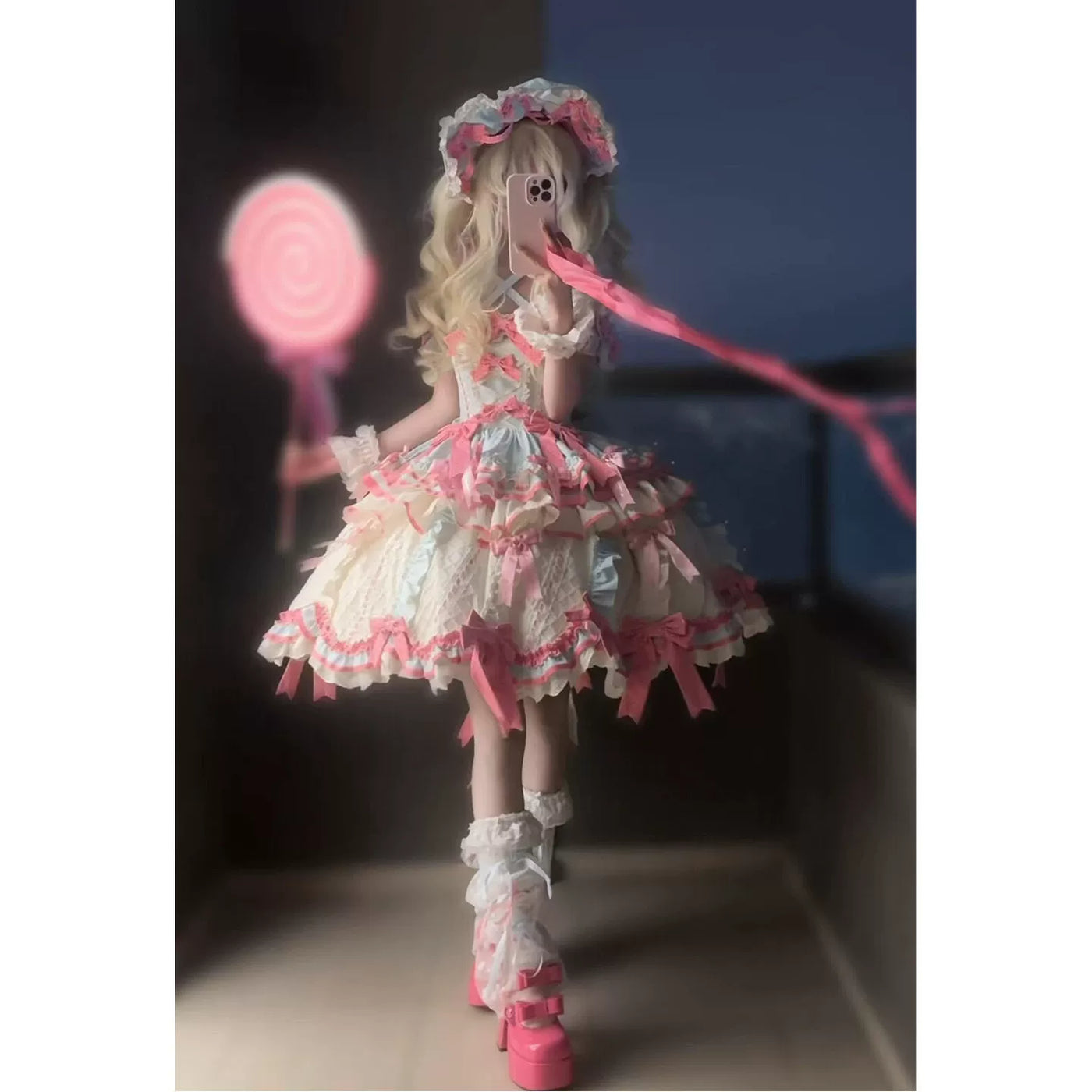 Creamy - Mint Ice Cream - OP Dress Set with Train and Bow Accents