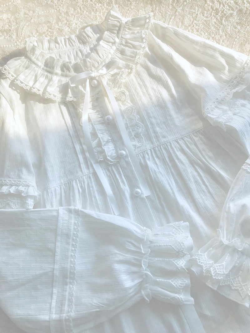 Yilia - Elegant Cotton Long-Sleeved Shirt - Innerwear