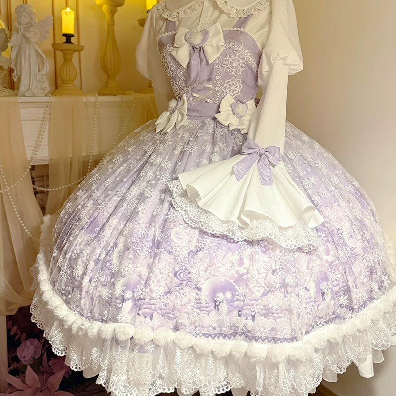 Yanran Floral Lolita JSK & Coordinating Layers — Purple JSK Only
