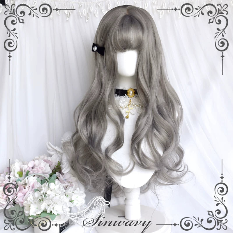 Light grey long curly Lolita wig - view 6
