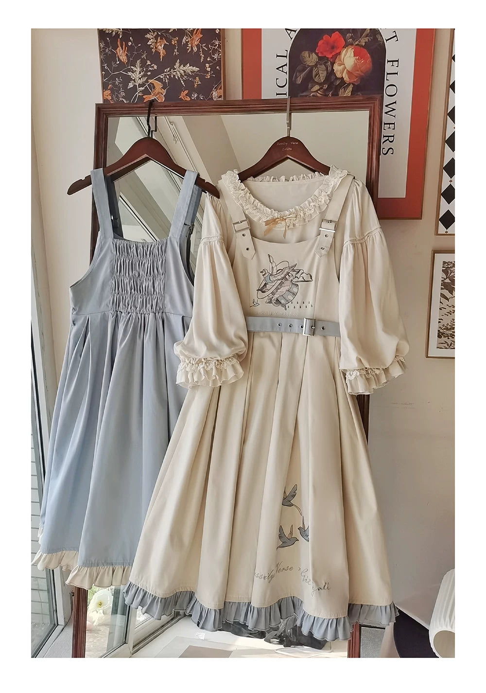 Birds in Flight - Embroidered Summer JSK Dress Set - detail view 7