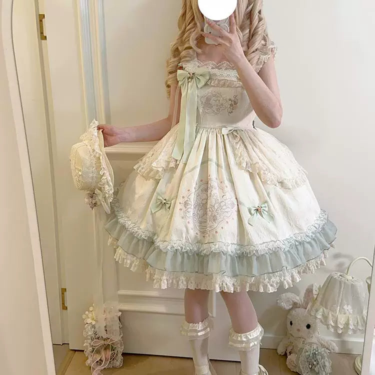 Glazed Spring Mirror - Embroidered Doll-Style JSK Dress Set - detail view 2
