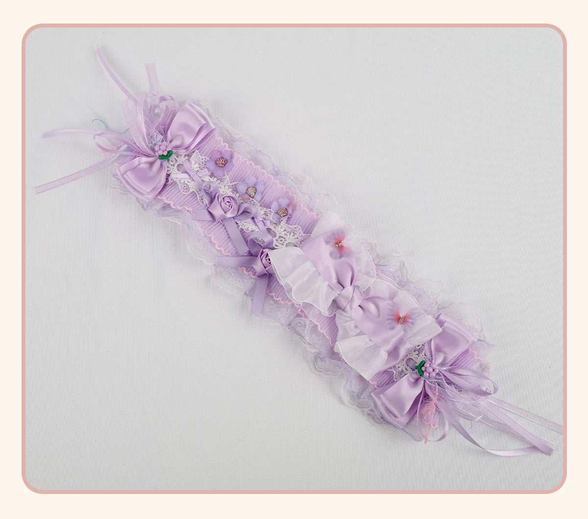 Stardust Rose - Taro Bridal - Purple Floral Headwear and Hand-Sleeve Options with Bows
