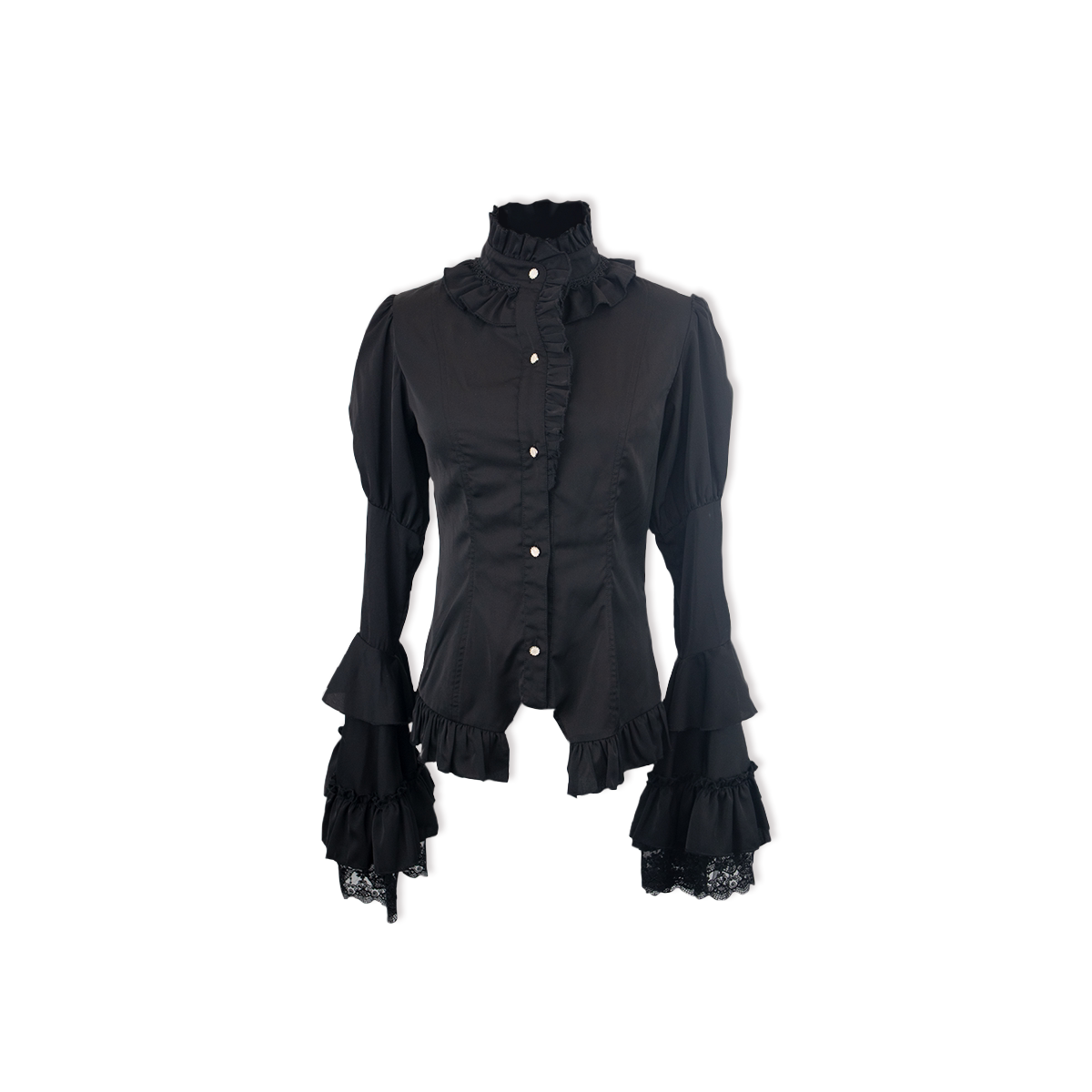 Leopard Cat Hidden Fragrance Gothic Princess Sleeve blouse by Lolita Fetch, featuring intricate gothic design and elegant princess sleeves.