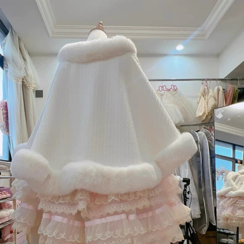 Thick Plush Fleece-Lined Short Lolita Cape — additional product view