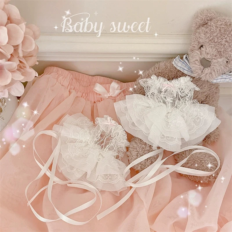 Sugar Girl - Sweet Lolita Cuffs Ballet Lace - Breathable Straps Sleeves Hand Accessory