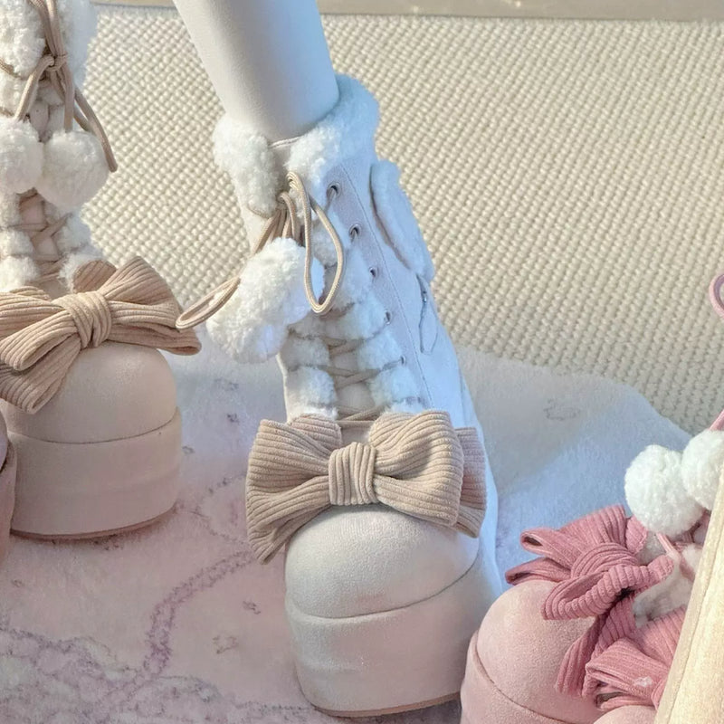 Rounded-Toe Fleece-Lined Platform Winter Boots — additional product view