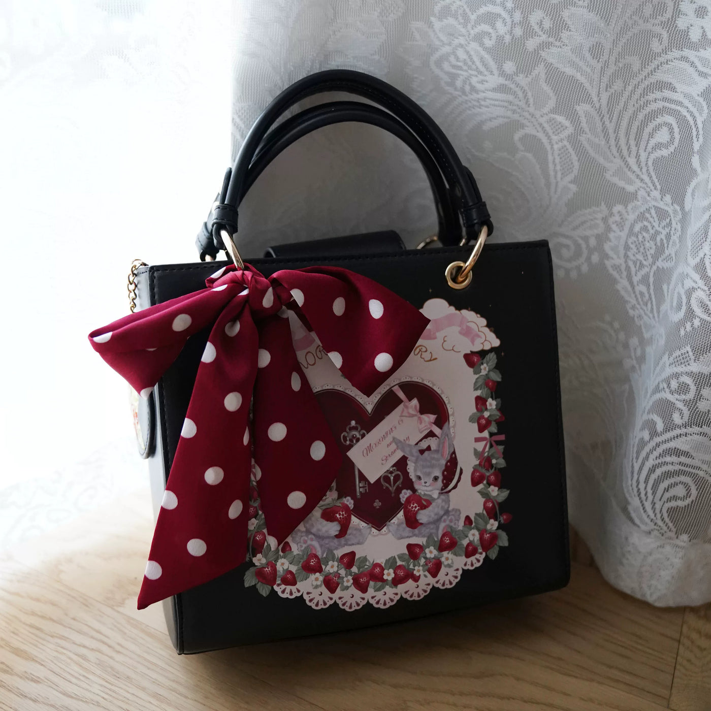 Berry Bunny Retro Crossbody Bag Lolita accessory product view