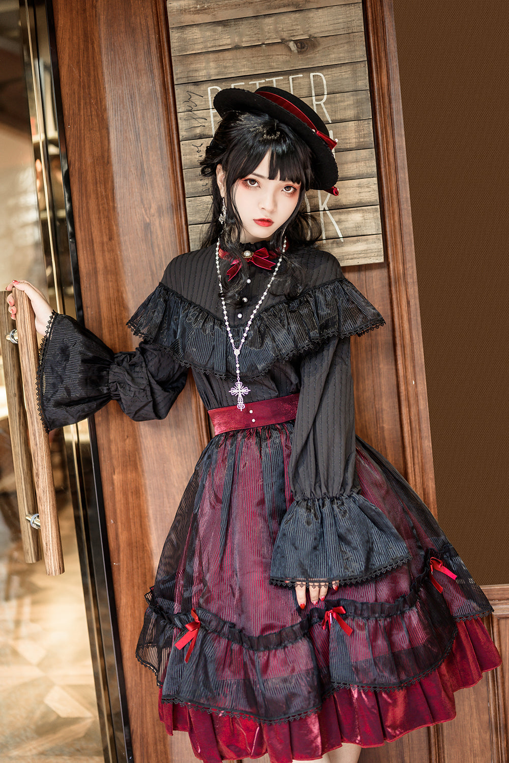 Princess Chronicles - Gothic Lolita Cross Shaped Pearl - Necklace Neckwear