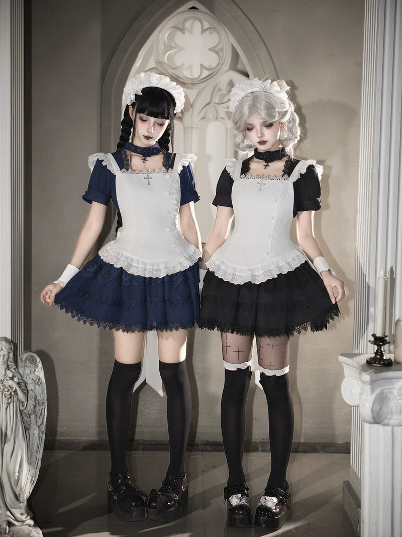 With PUJI - Tsukino - Sweet Lolita OP Dress, Detachable Styling detail view 3