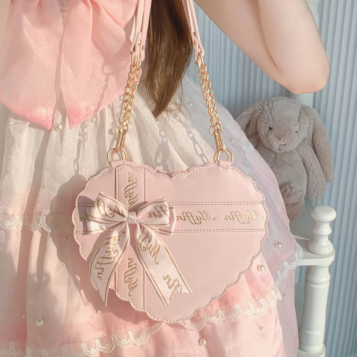 Lolita - Sweet Lolita Heart Bow Bag - Individually Selectable Lolita