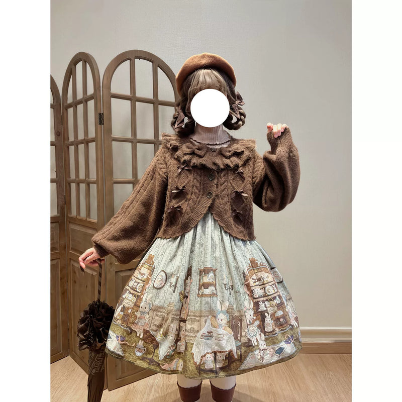 Tan Tuan Napoleon Pastry Bow Balloon-Sleeve Cardigan — additional product view