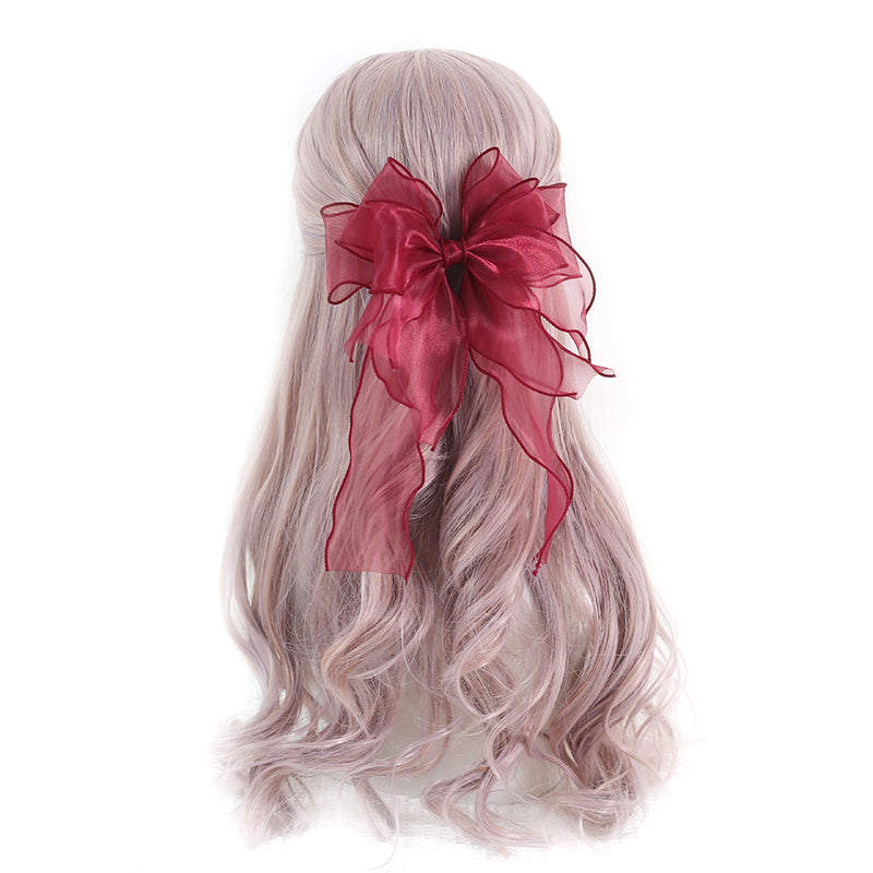 Xiaogui - Large Bowknot Sweet Lolita Headdress claret fish mouth clip（8cm）