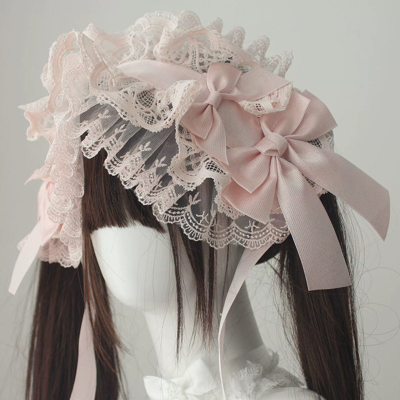 Christmas Lolita Headdress & Veil Options — Pink Headband